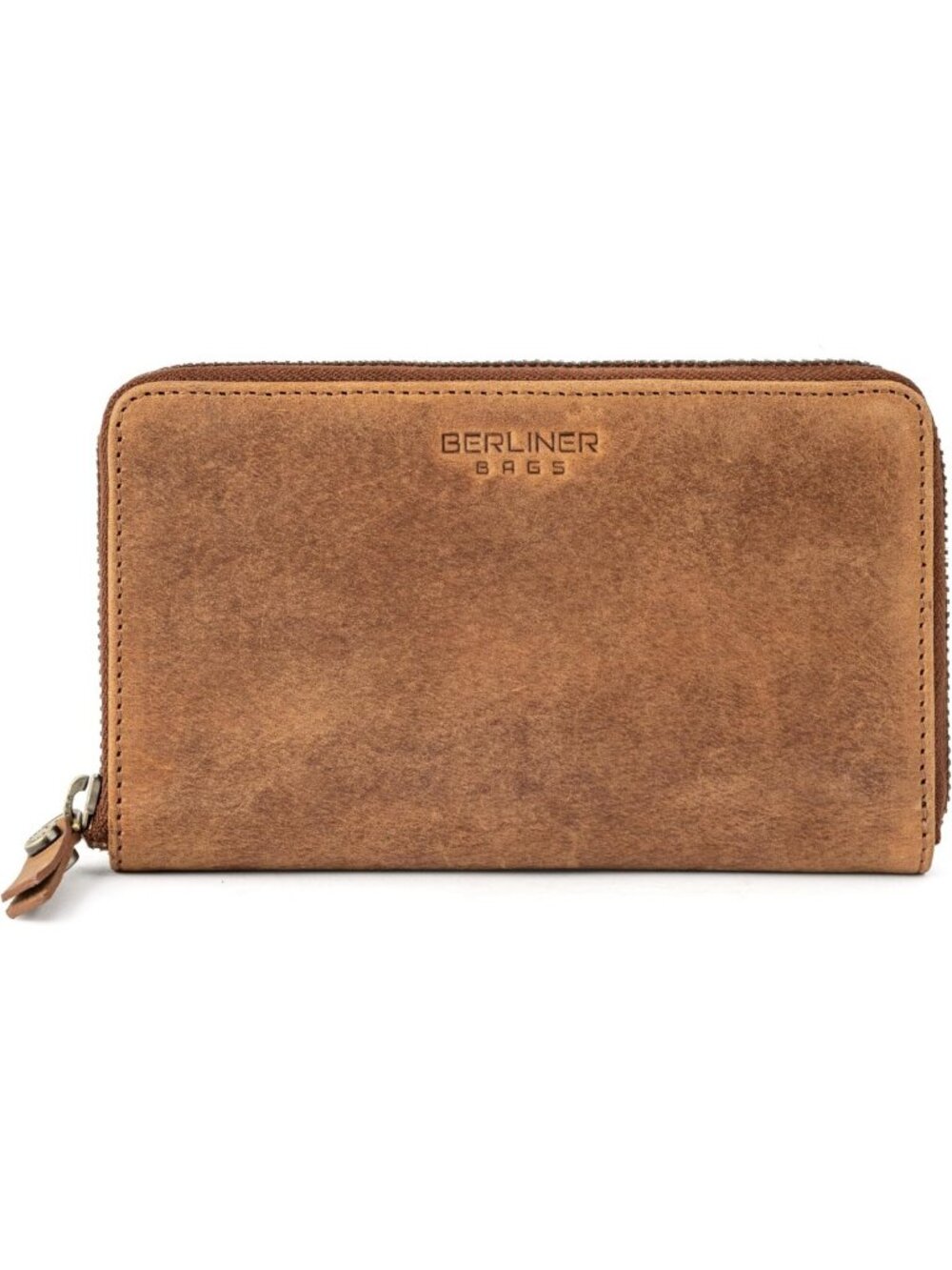 Full Grain Leather Zip Wallet for Women - Stylish Brown Wallet with Gift Box